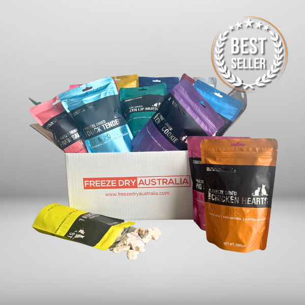 Build your own box of freeze dried pet treats and save up to 20 percent