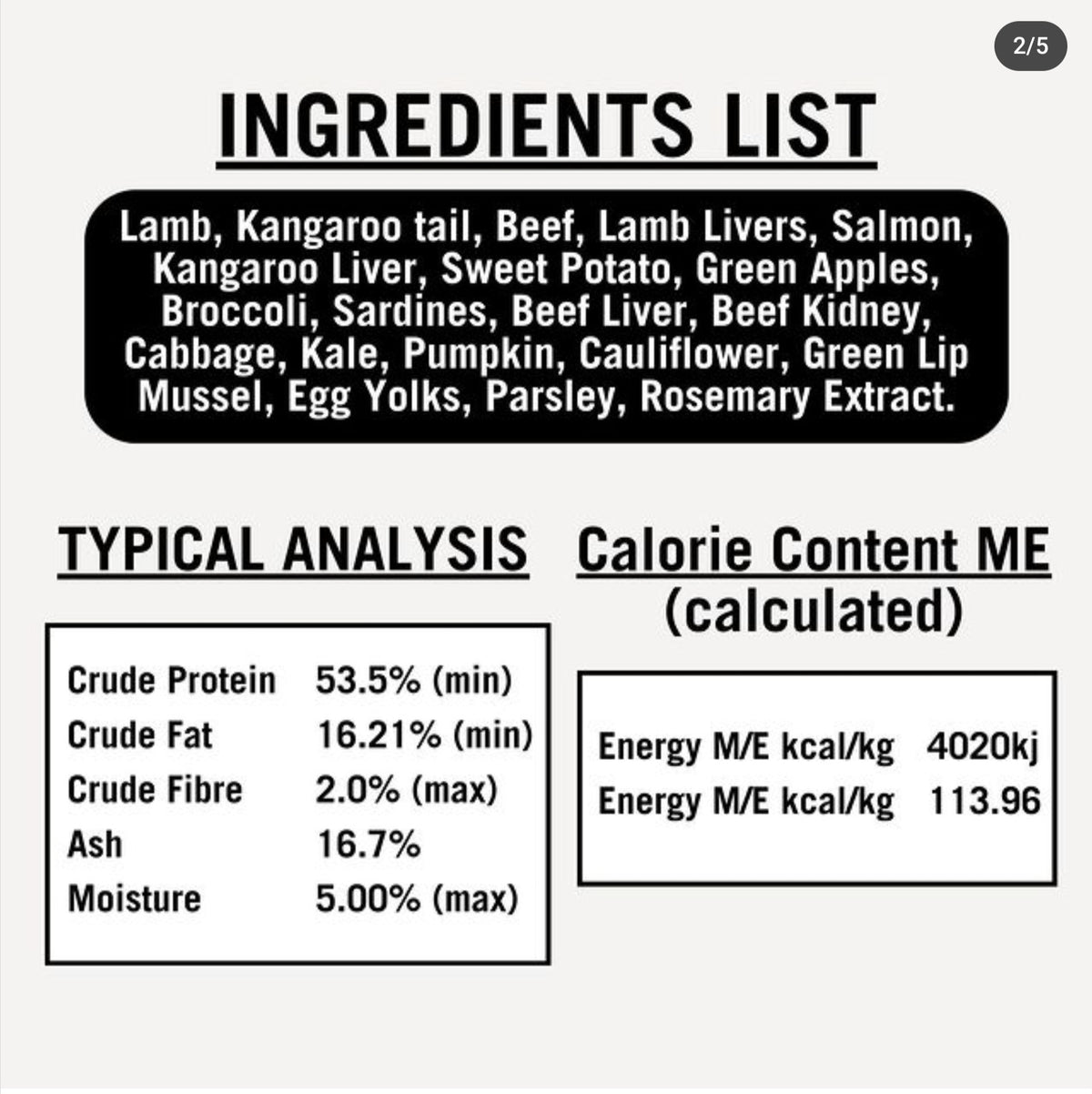 100% Raw Dog Food 500g - 1.5Kg