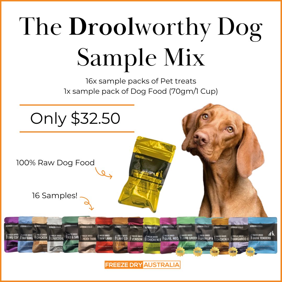 The Droolworthy Dog Sample Mix – 100% Raw Freeze Dried Pet Treats & Dog Food